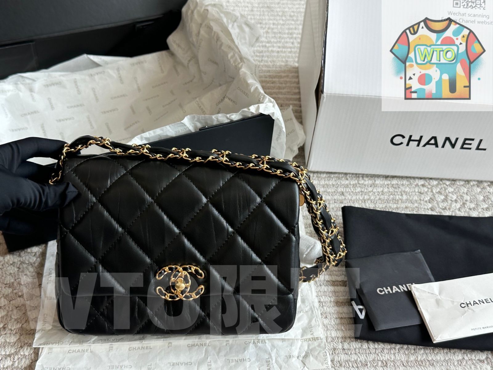 CHANEL クッション 今日WTO】Chanel シャネル 23k太いチェーン角形クッションバッグ