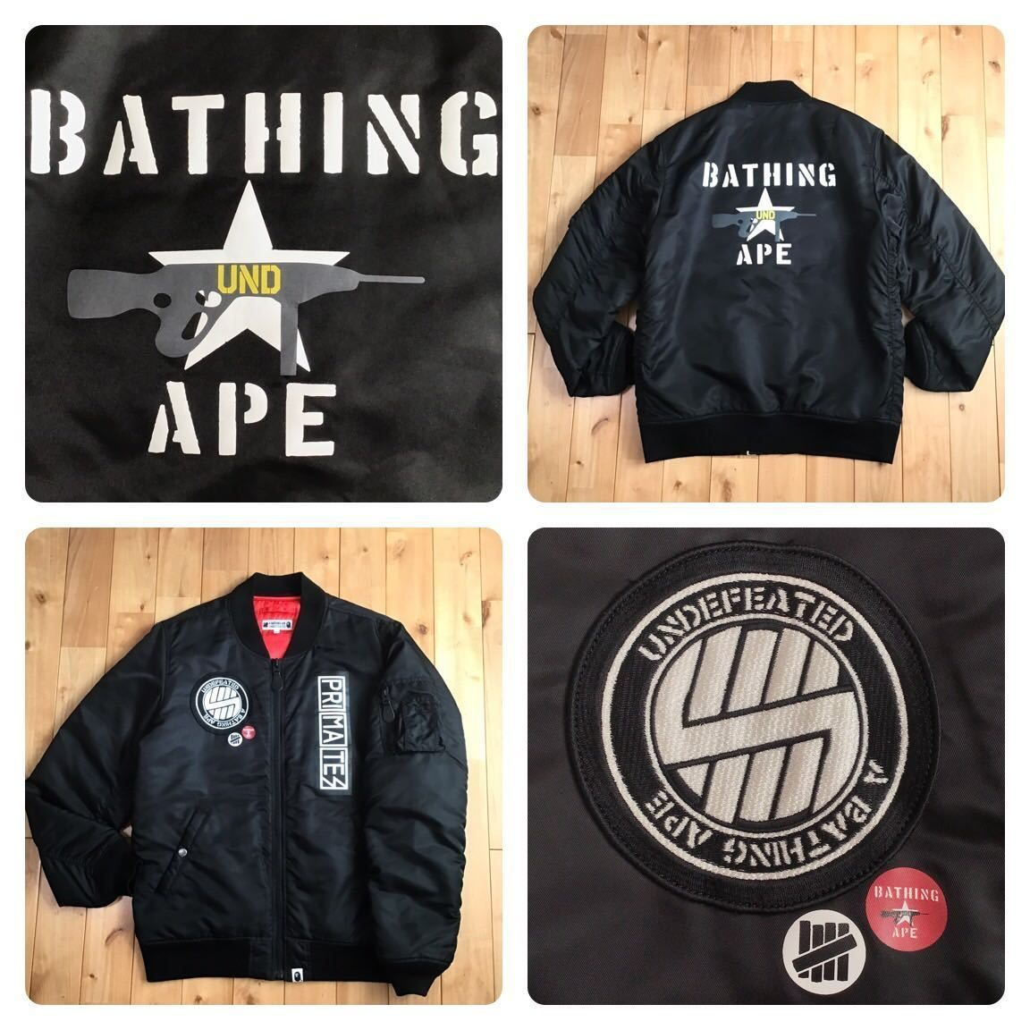 Undefeated × BAPE MA-1 bomber jacket Lサイズ a bathing ape BAPE