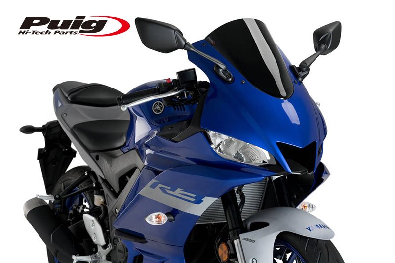 Puig 3737N RACING-SCREEN [BLACK] YAMAHA YZF-R3/R25 (19-25) プーチ