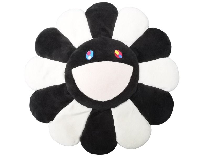 KAIKAIKIKI カイカイキキ ぬいぐるみ クッション フラワー 村上隆 ブラック ホワイト 美品 中古 36951 KAIKAIKIKI カイカイキキ ぬいぐるみ クッション フラワー 村上