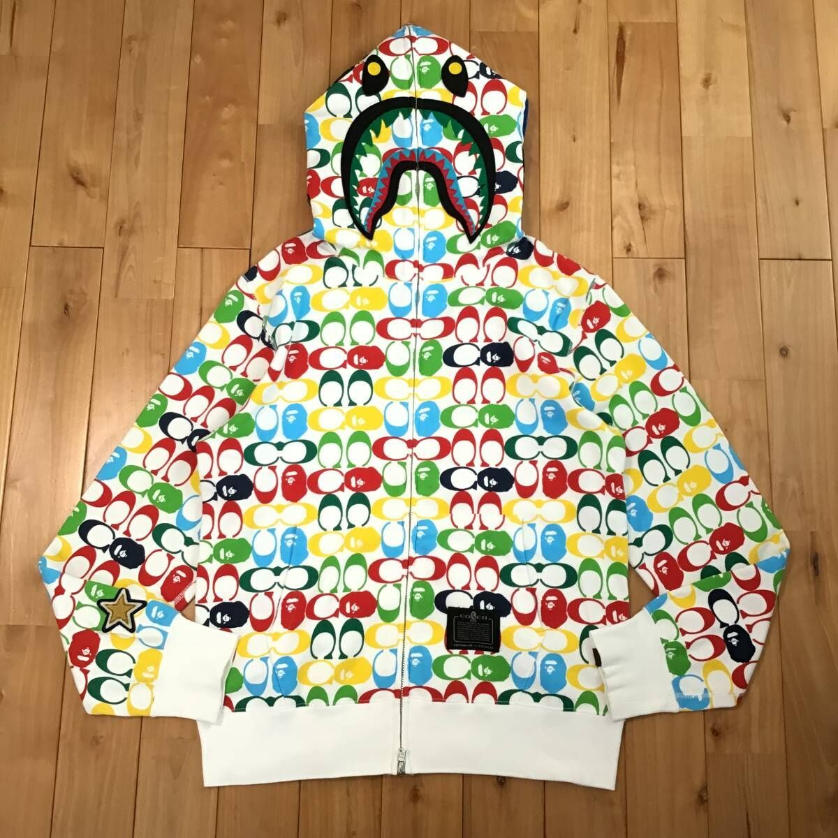 COACH × BAPE シャーク パーカー Mサイズ shark full zip hoodie a bathing ape エイプ ベイプ アベイシングエイプ コーチ