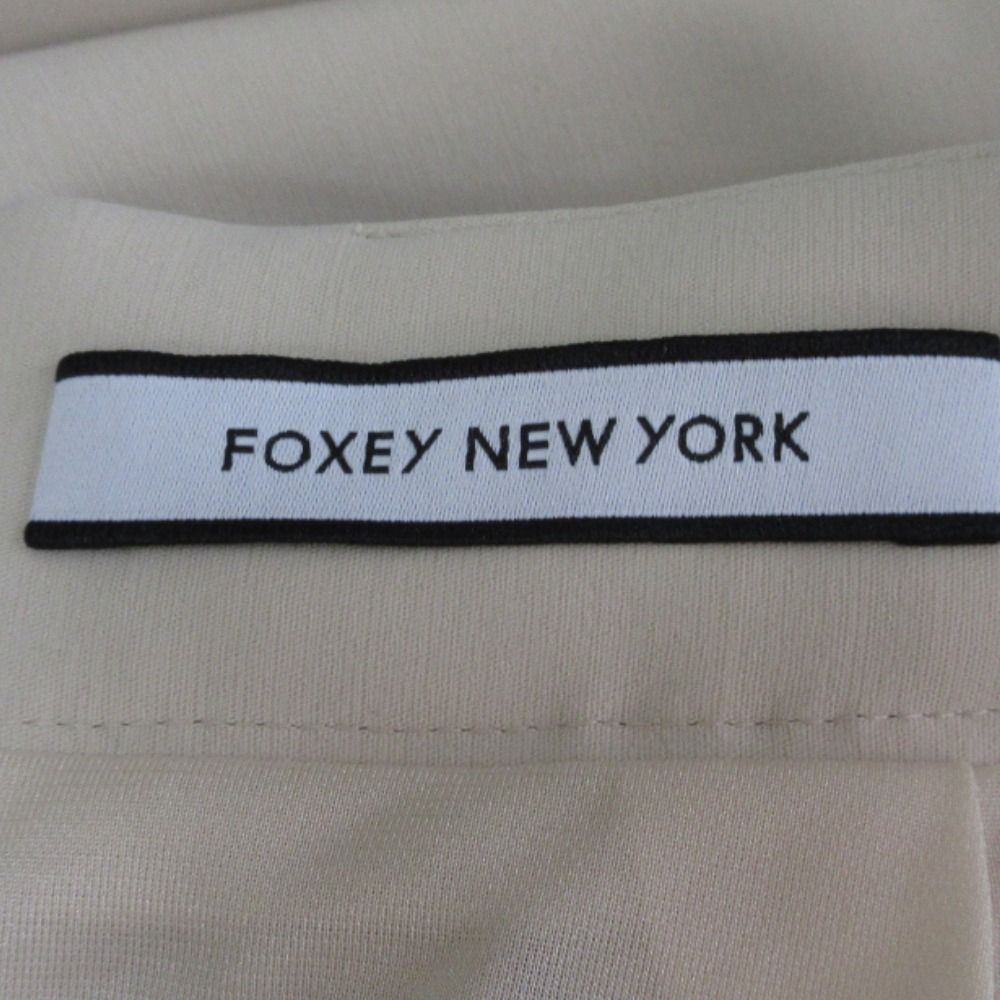 FOXEY NEWYORK フォクシーニューヨーク ギャザー ひざ丈 フ スカート 40632 サイズ42 アイボリー レディース 古着 GULLKHAN_COM