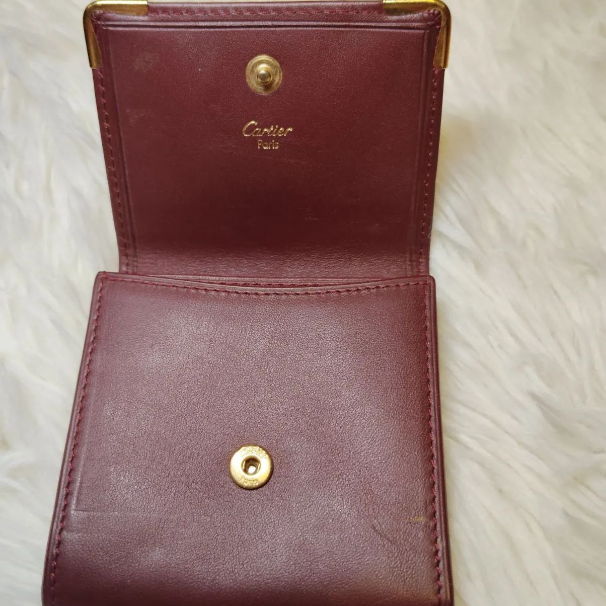 極美品】Cartier カルティエ マストライン カーフレザー ボルドー 小銭 