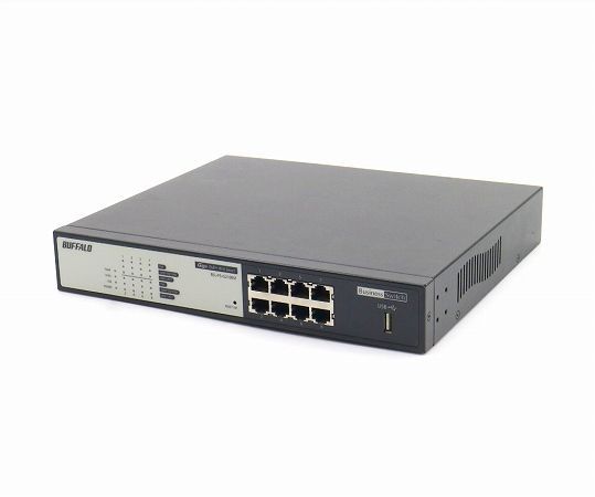 BUFFALO BSL-PS-G2108M 8ポート1000BASE-T 全ポートPoE+(IEEE802.3at 最大30W)給電対応 WebGUI/VLAN等対応 中古
