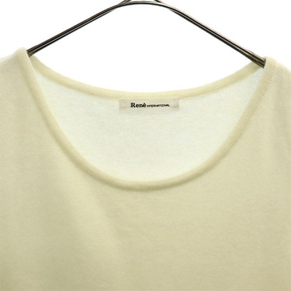 ルネインターナショナル ノースリーブ ニット 38 ホワイト Rene INTERNATIONAL セーター レディース 古着 中古 ルネインターナショナル ノースリーブ ニット 38 ホワイト Rene