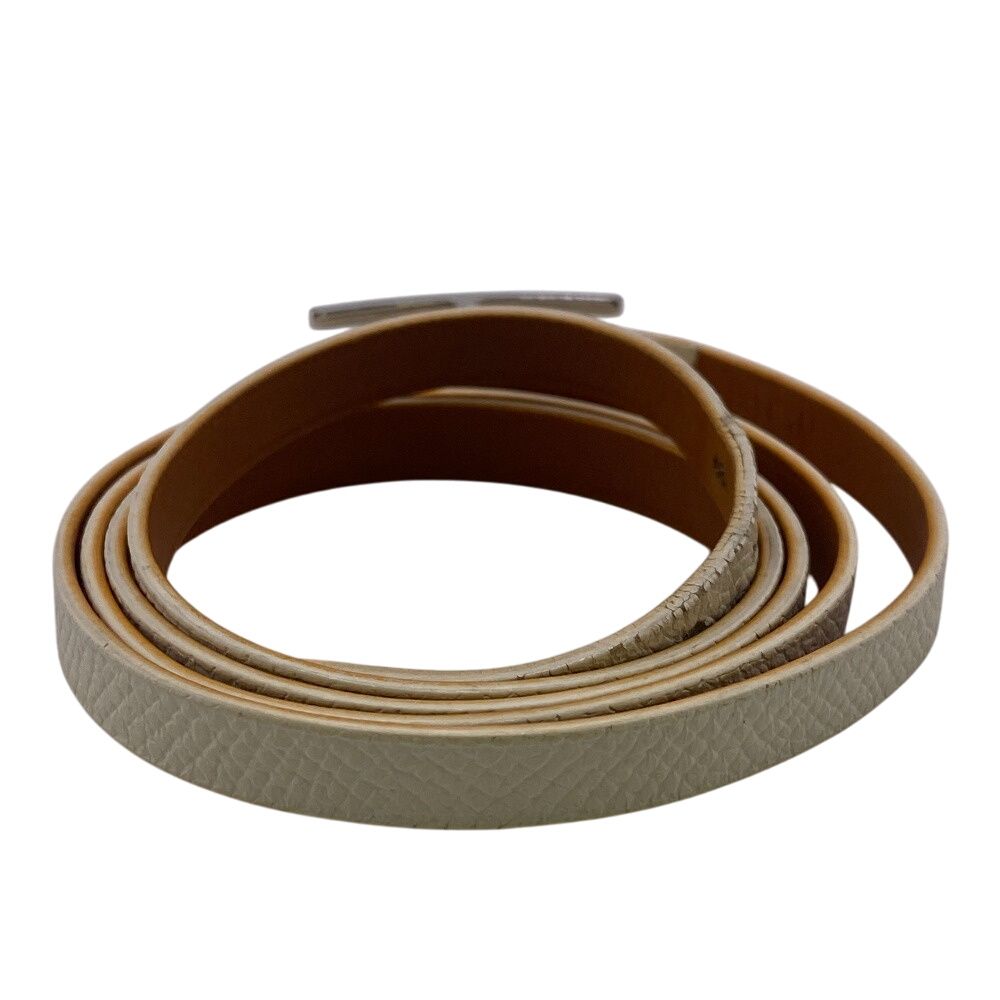 常識的な ５％OFF フォロワークーポン HERMES エルメス ヘルメス ビーアピ ドゥーブルトゥール バングル 2007 ブレスレット ハイ ブランド アンクル バングル 腕 手首 ホワイト ユニセックス おすすめ 人気