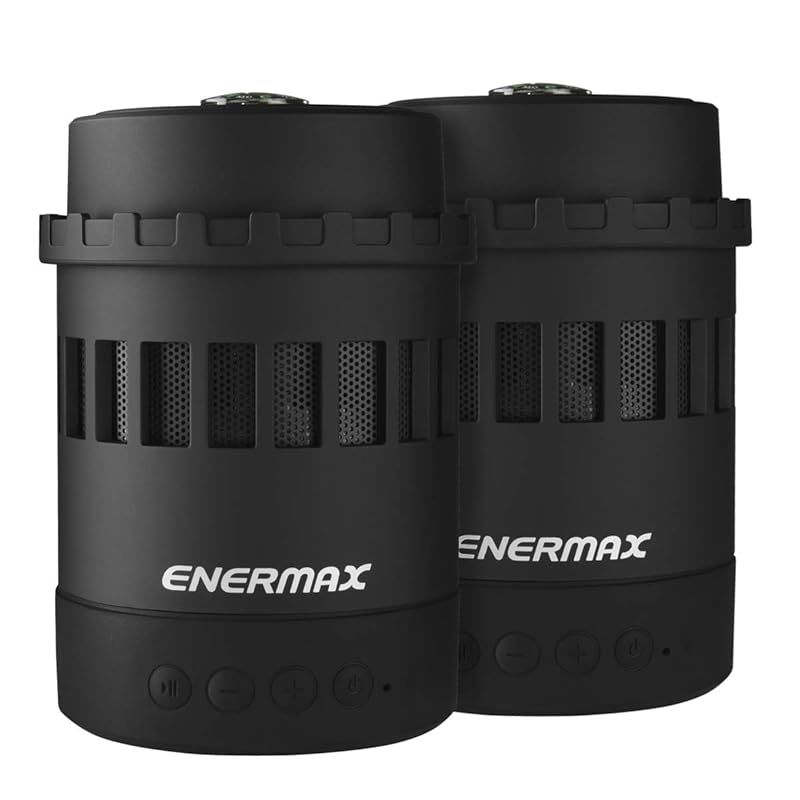 【新着商品】ENERMAX 多機能Bluetoothスピーカー 2台セット Pharoslite EAS05-BK ブラック