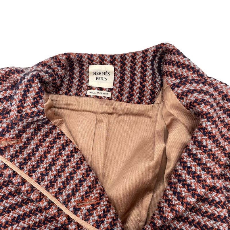 ツイードウールコート ブラウン