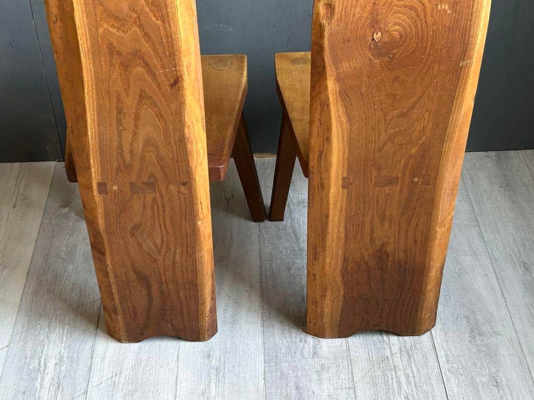 ② 希少レトロ無垢材ヴィンテージカフェ店舗什器ハイバックチェアnY