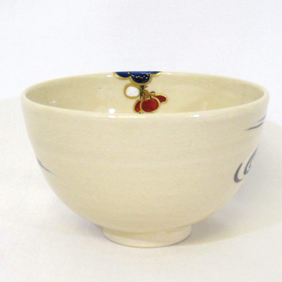 六月の特売品】眞葛焼 宮川香斎(真葛香斎)作 新春 梅乃川 茶碗