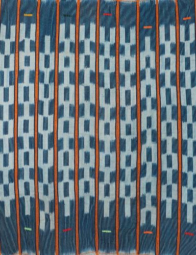 アフリカ コートジボワール バウレ族 藍染 古布 手織り布 No.1 衣装 腰巻布 アフリカ布 アフリカン ファブリック テキスタイル アフリカ雑貨 エスニック