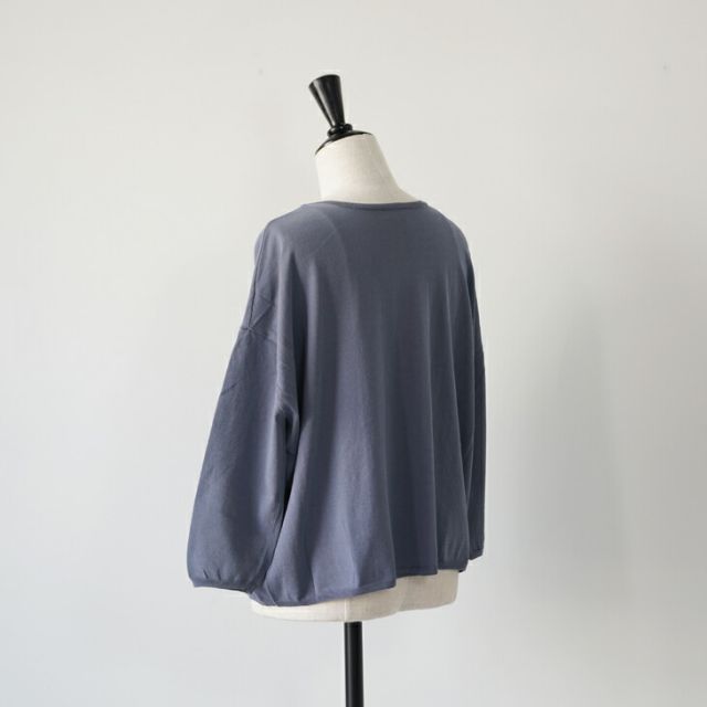 STAMP AND DIARY | 2wayワイド カーディガン長袖 (blue gray / light green) | トップス カーディガン シンプル レディース フラッフィーコットンニット|2wayワイドカーディガン - STAMPS