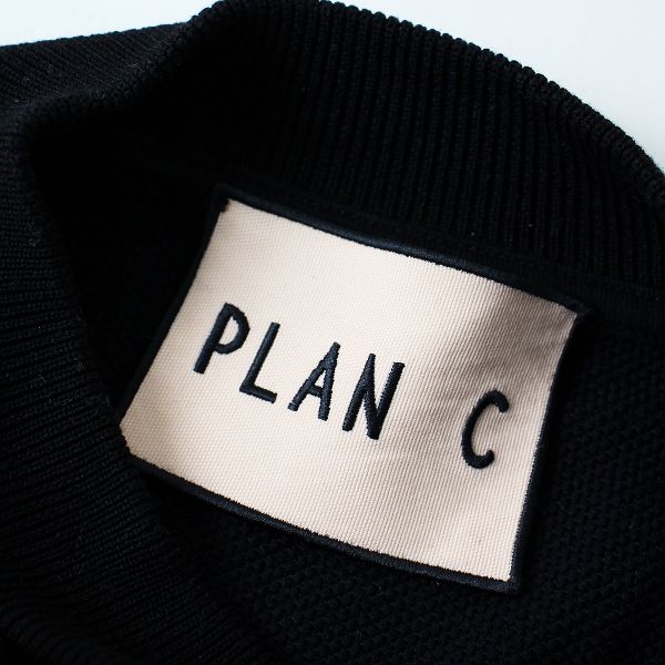PLAN C プランシー ビアンカパッチ サイドジップスウェット L/ブラック