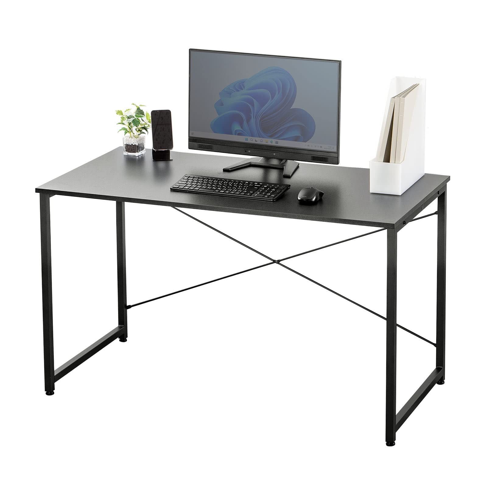 組立簡単 PCデスク 机 ブラック モニターアーム対応 幅120×奥行60cm 100-DESKF004BK3 パソコンデスク サンワダイレクト