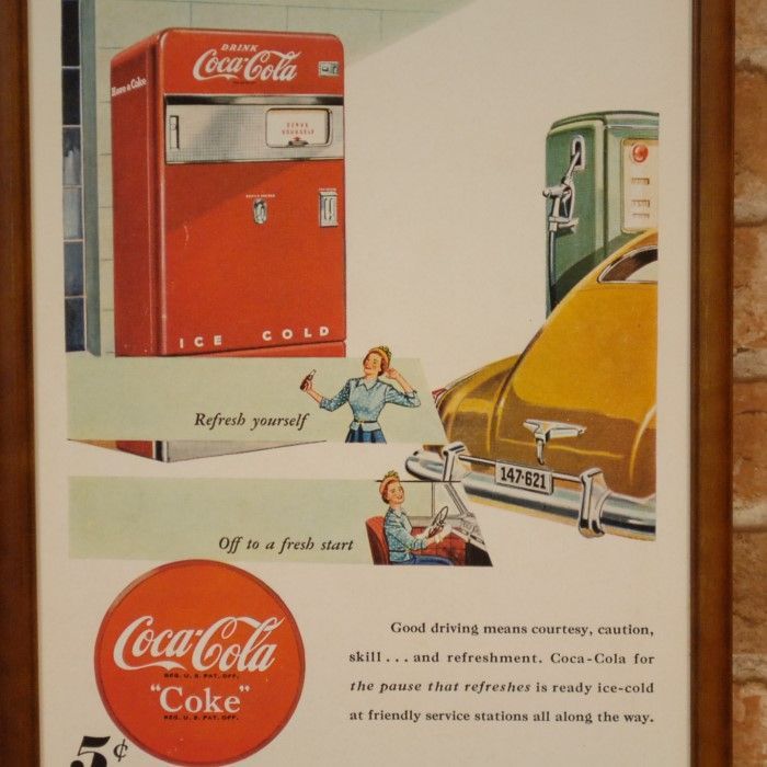Coca-Cola レトロ広告 フレーム付き Coca-Cola レトロ広告 フレーム付き
