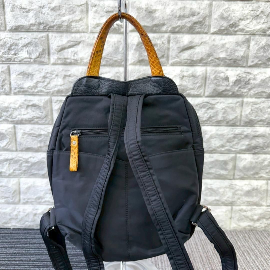 HONMON ホンモン パイソン リュック イエロー ブラック DECORATOM_COM_BR