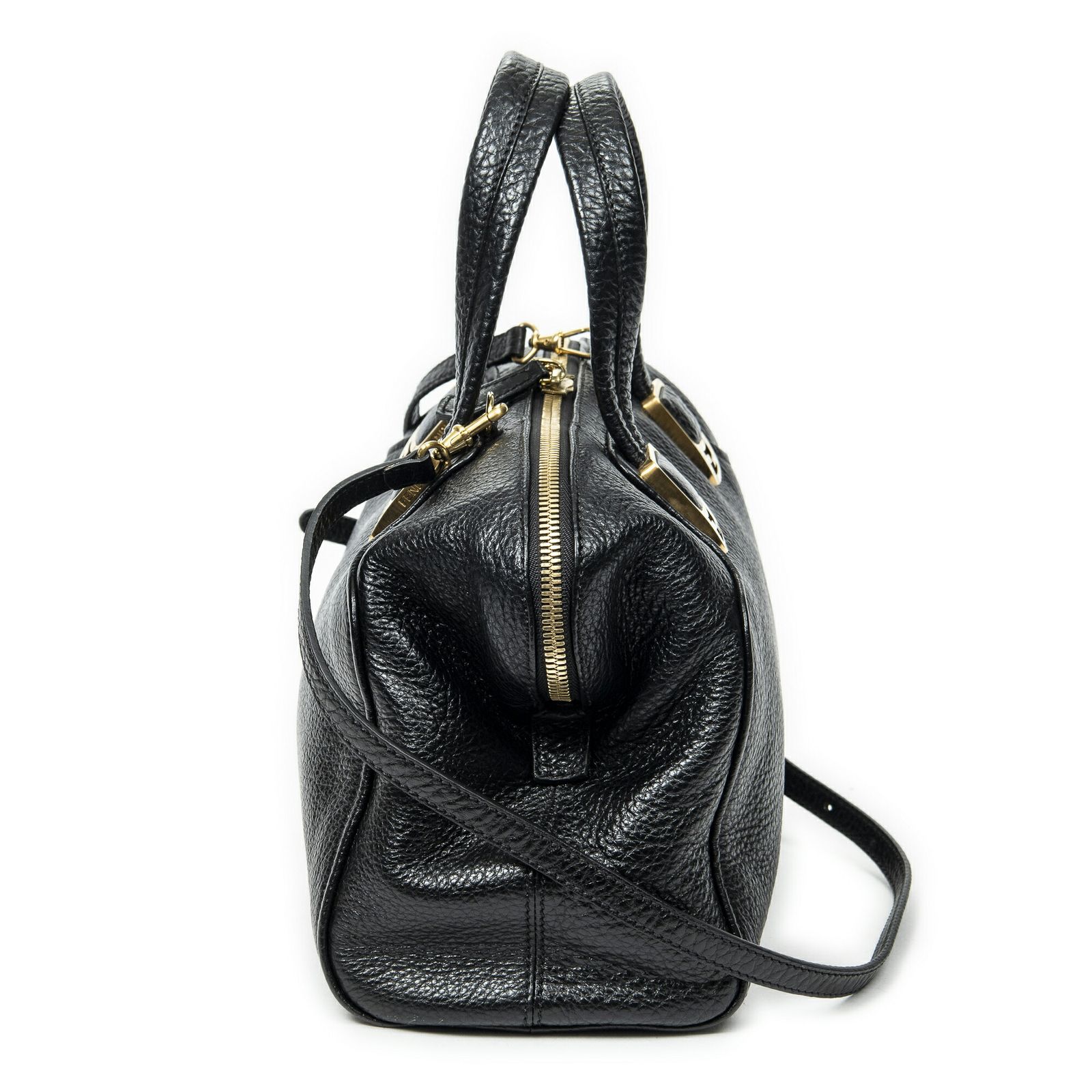 FENDI フェンディ小カメレオントート黒スパイクカーフスキンレザーA