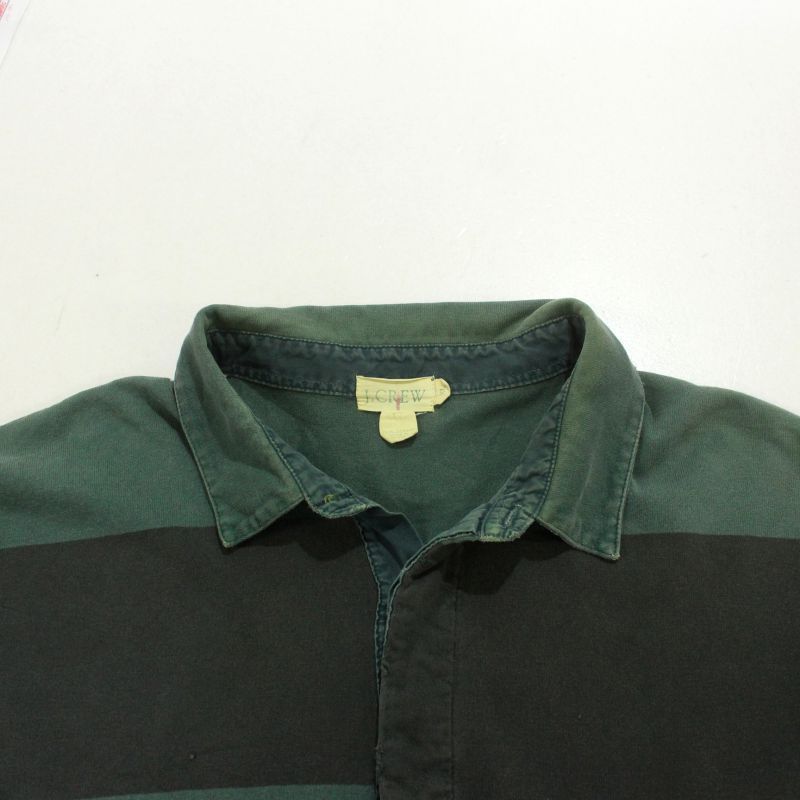 90s vintage J.CREW ボーダー柄 ラガーシャツ メンズ 表記XLサイズ