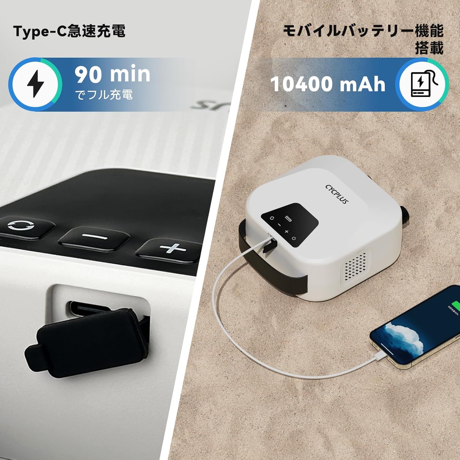 CYCPLUS 20PSI充電式SUPエアポンプ
