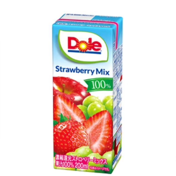 雪印　メグミルク　Dole ストロベリーミックス100％　LL200ml&times;18本入/2ケース　紙パック　送料無料　〔ドール　果汁100％ フルーツジュース ストロベリーミックスジュース〕