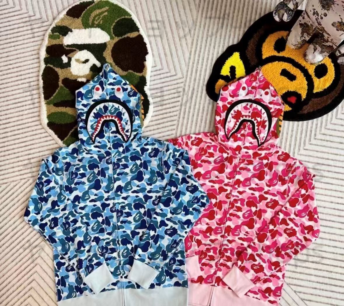 3色 A bathing ape pink hoodie ベイプ アベイシングエイプ パーカー Bape