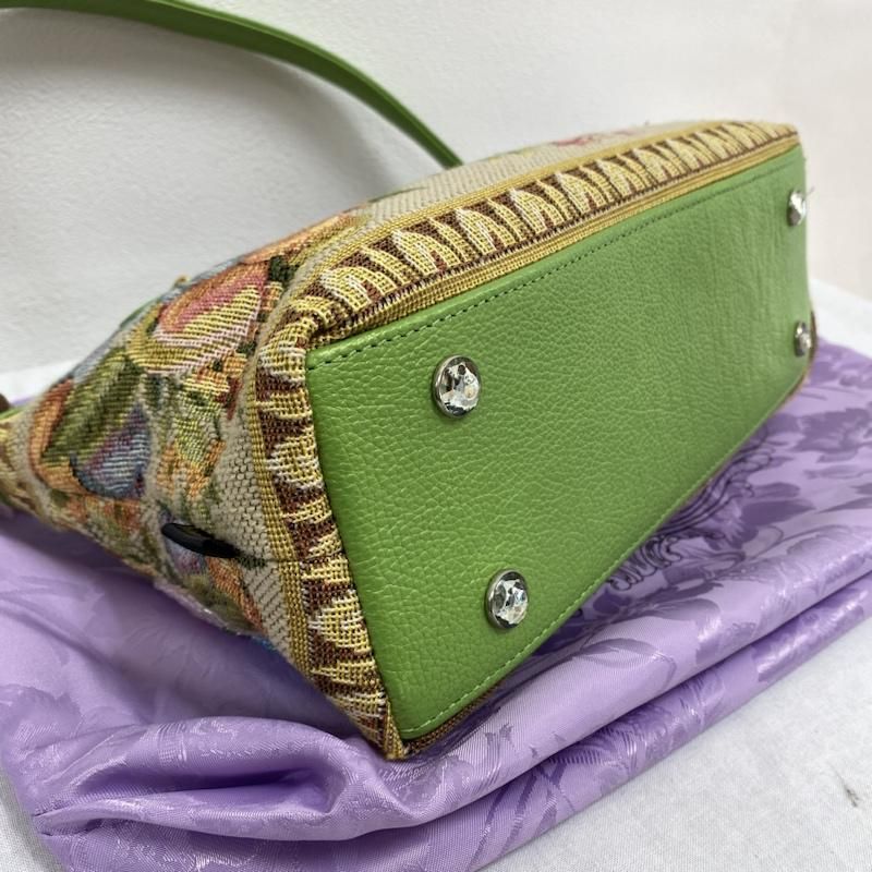 Think Bee! ハンドバッグ ビーズ スパンコール ゴブラン 花柄 美品