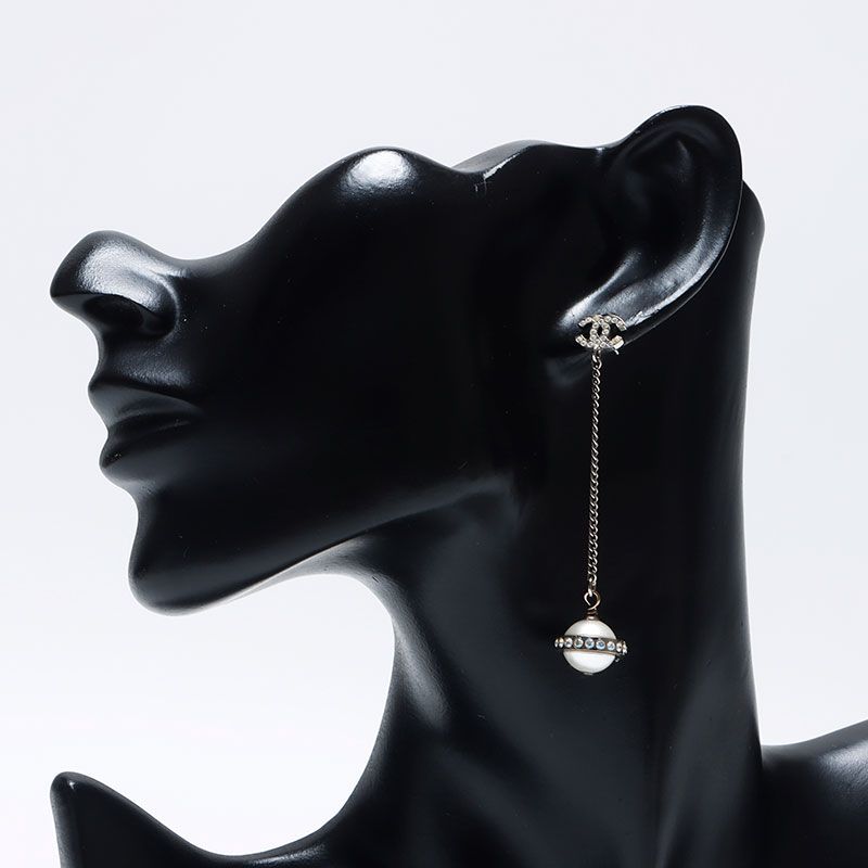 CHANEL シャネル ピアス パール ラインストーン スイング A17K