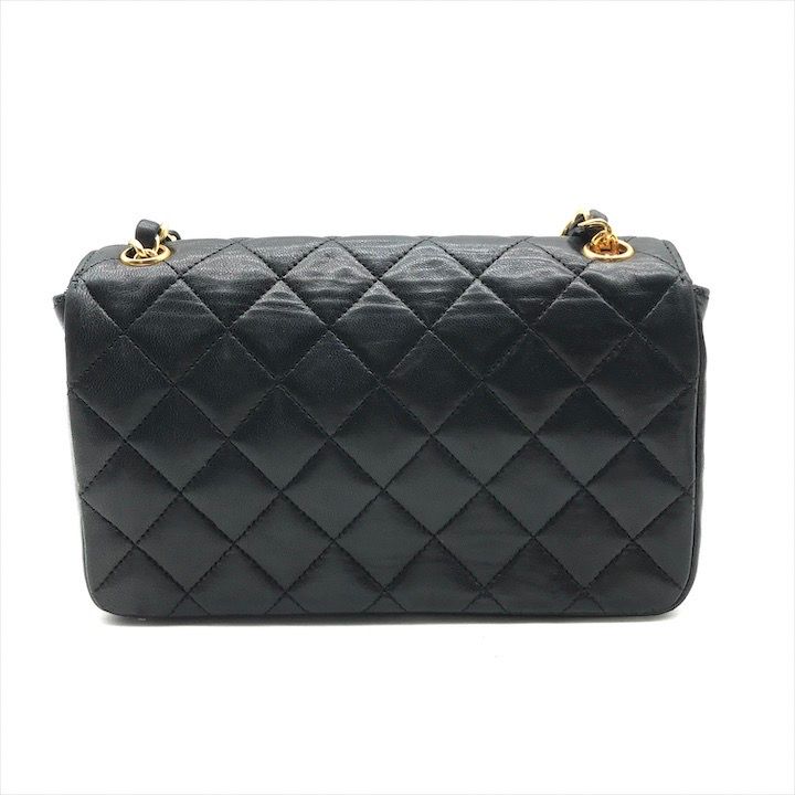CHANEL シャネル マトラッセ ラムスキン チェーン ショルダー バッグ ターンロック 肩掛け レディース ブラック k6449
