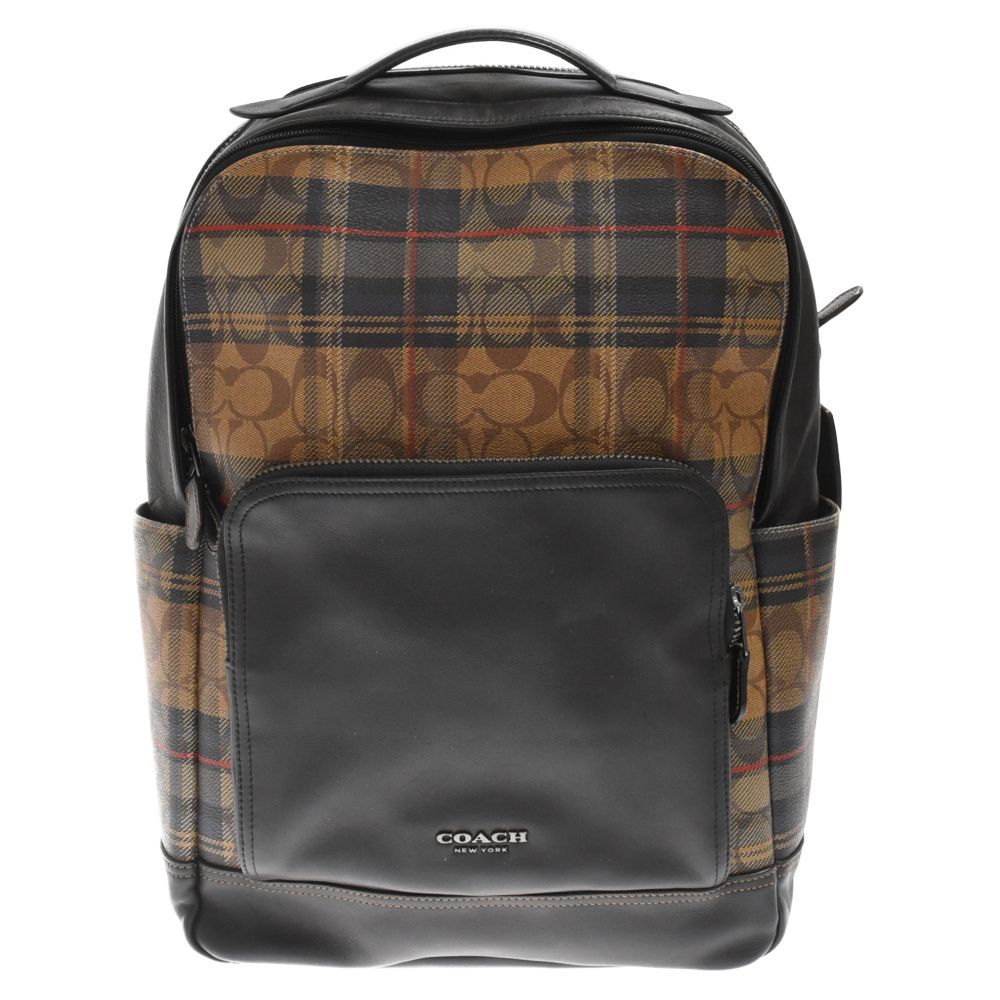COACH コーチ グラハム シグネチャー プレイド チェック バックパック
