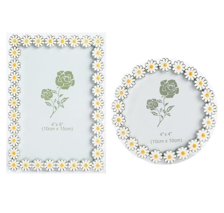 丸形 スクエア 小 安芸熊屋 かわいい 花柄 フォトフレーム 写真立て