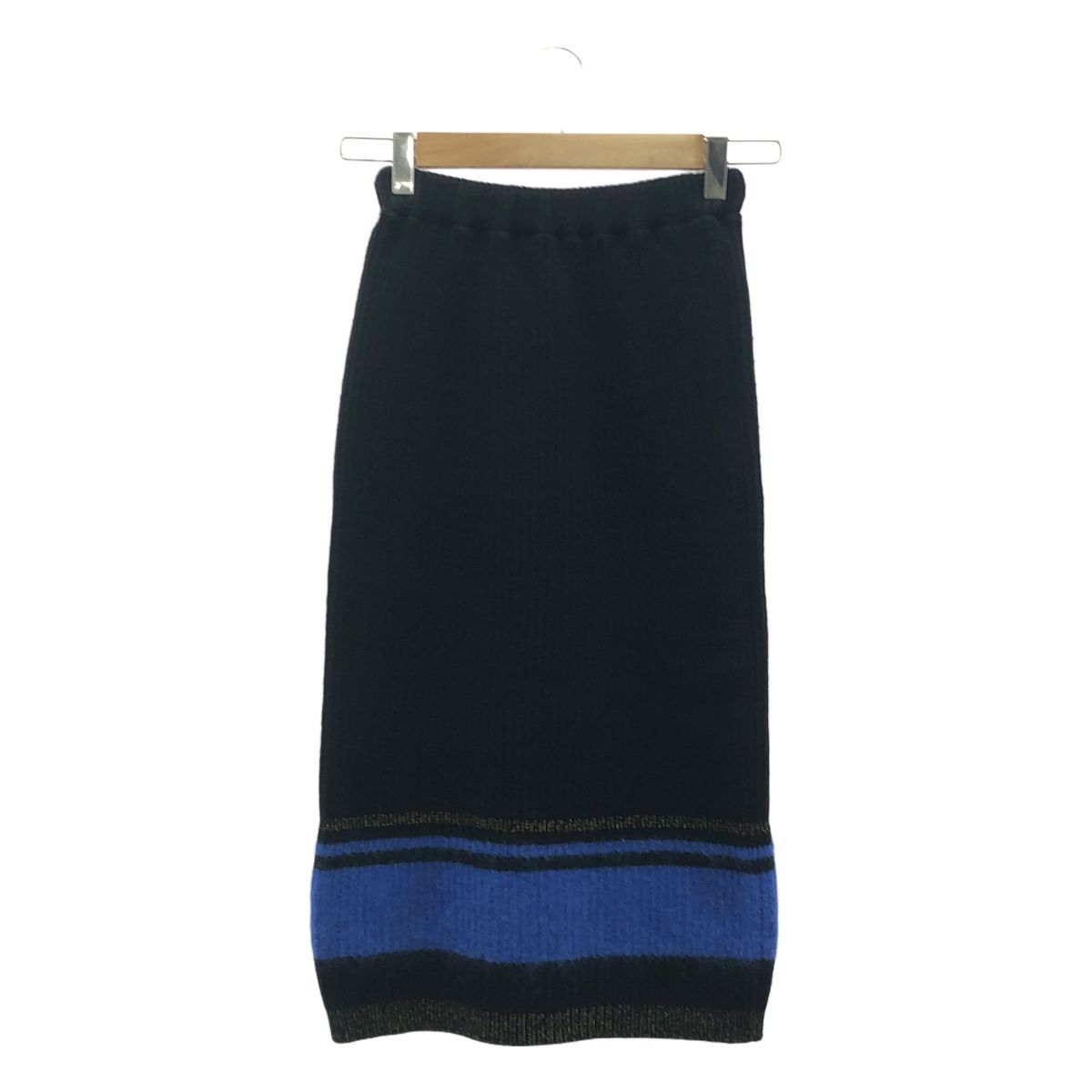 sawa takai | サワ タカイ | 2025AW | LAND SKIRT | ウエストゴム ニット スカート | XS | ブラック|ブルー | レディース