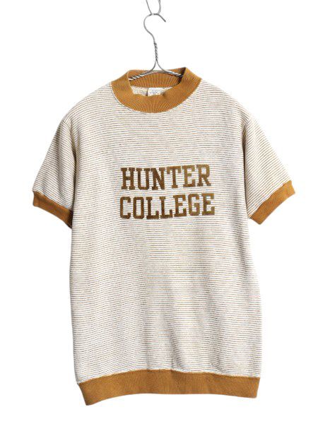 JSSC ビンテージ ボーダー 半袖スウェット フロッキープリント マスタード JSSC ビンテージ ボーダー 半袖スウェット フロッキープリント