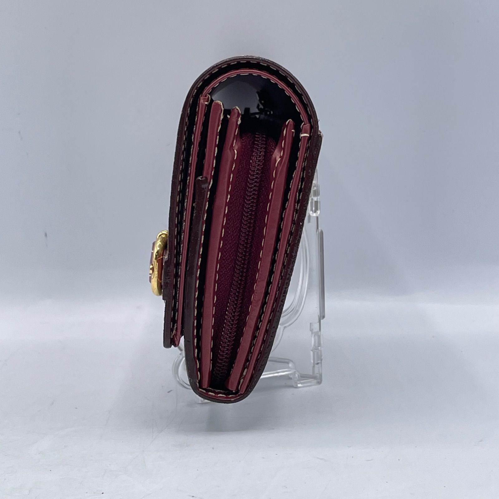 【新品】ニナリッチ　二つ折り財布　カラーヌーボー　ボルドー ニナ リッチ NINA RICCI 二つ折り財布【グレインヌーボーパース