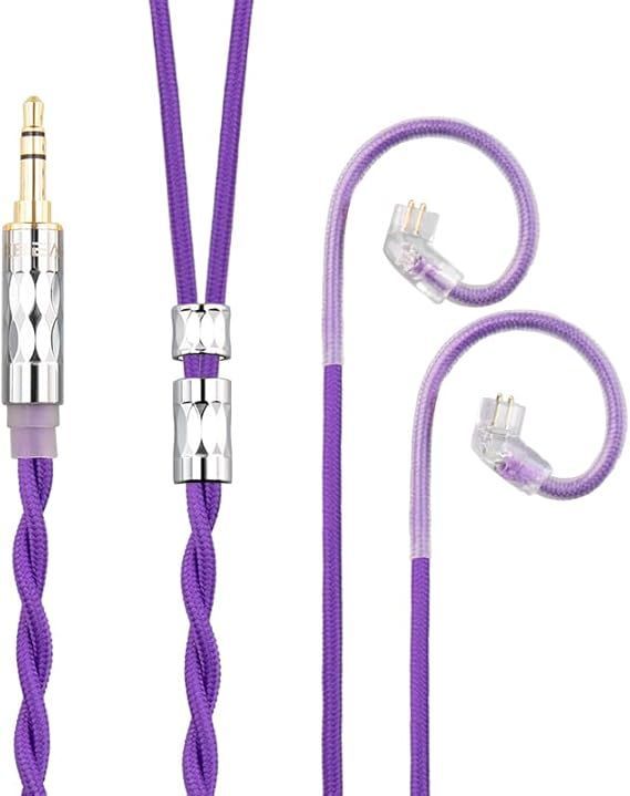 【在庫処分】Yinyoo イヤホン 交換用ケーブル QDC 3.5mm KBEAR ST5 4N純銀+4N無酸素銅混合 2芯 イヤモニ アップグレードケーブル 音質改善 ヘッドフォン 交換用ケーブル hi-fiオーディオ イヤホン リケ