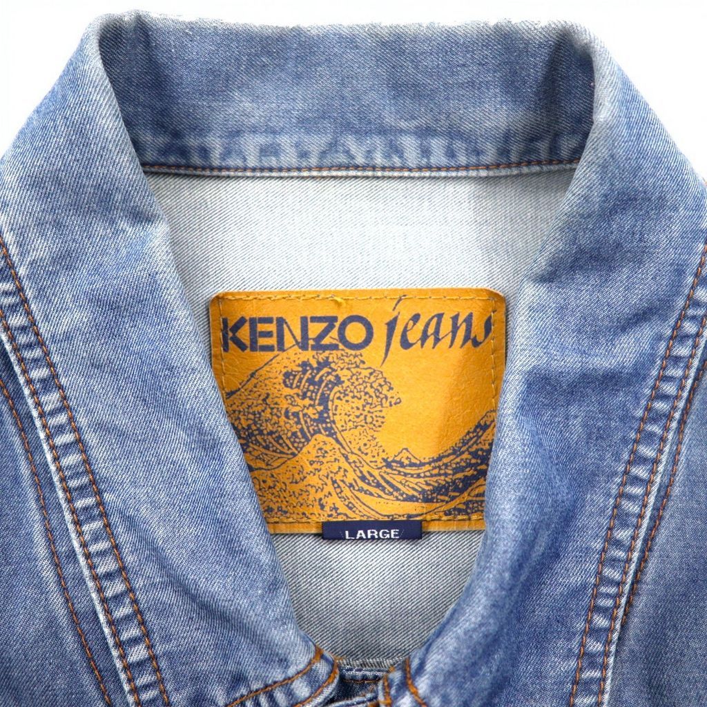 KENZO jeans 90年代 葛飾北斎タグ デニムジャケット Gジャン L