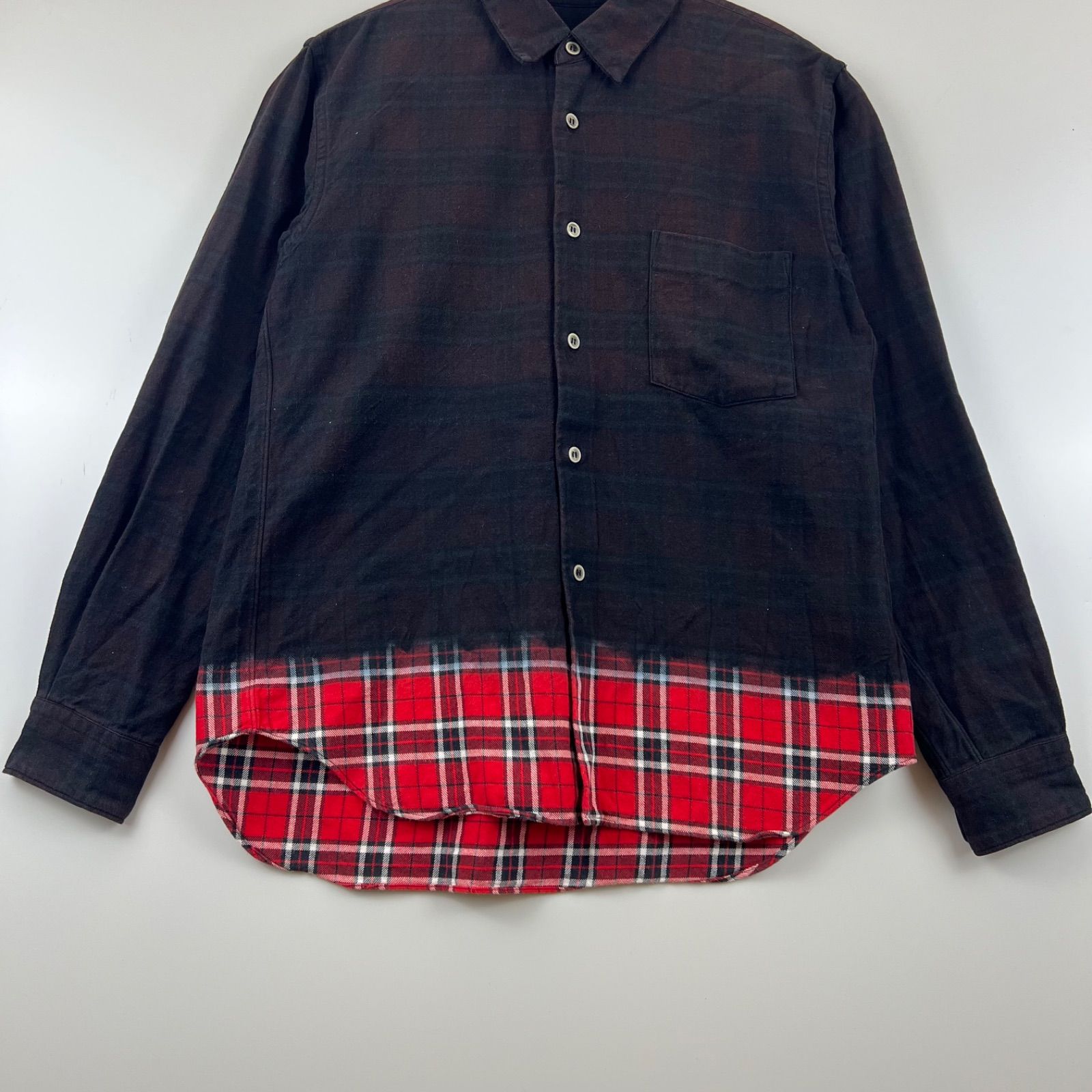 BLACK COMME des GARCONS CDG 00s AD2009 plaid dye L/S shirts S 1D