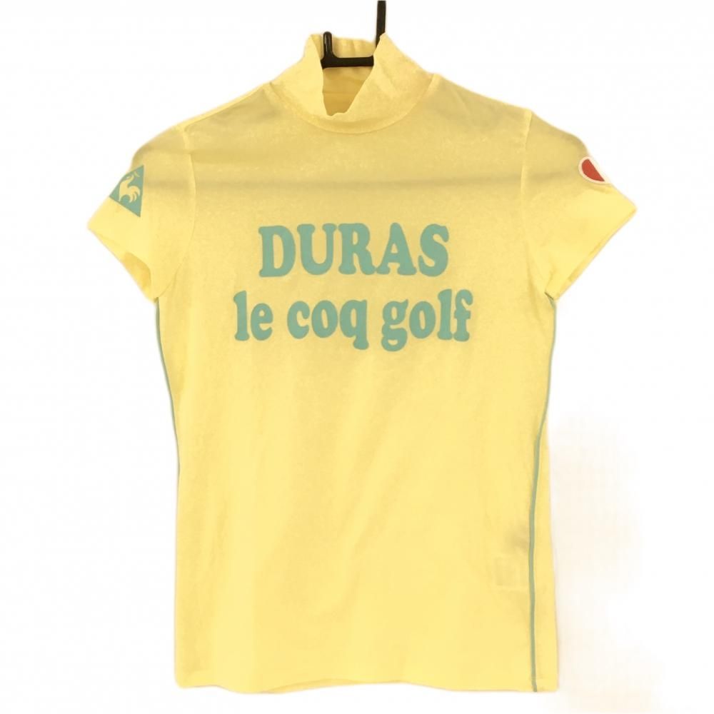 DURAS×ルコック ハイネックシャツ le coq sportif ルコック×DURAS 半袖ハイネックシャツ 黒×ピンク