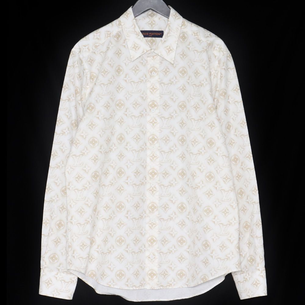 23AW LOUIS VUITTON ルイヴィトン モノグラムサンド 長袖シャツ LOUIS VUITTON 23AW モノグラムサンド総柄長袖シャツ XLサイズ