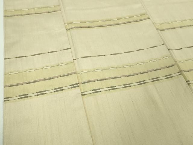 平和屋着物□極上 訪問着 紬地 めがね織 亜麻色地 逸品 DZAA7117kh5