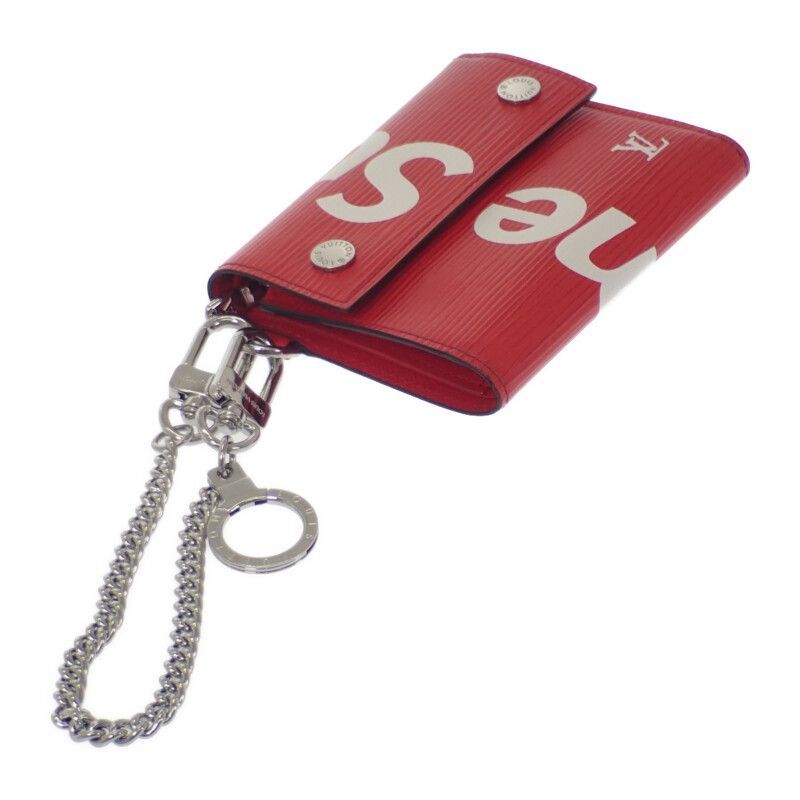 LOUIS VUITTON Supreme チェーンコンパクトウォレット M 67755 エピ 二つ折り財布 レッド メンズ 小物