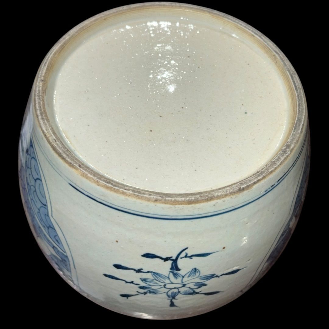 FU10】中国古美術 清時代人物染付壺 美術品 中国買付品 Jar 中国