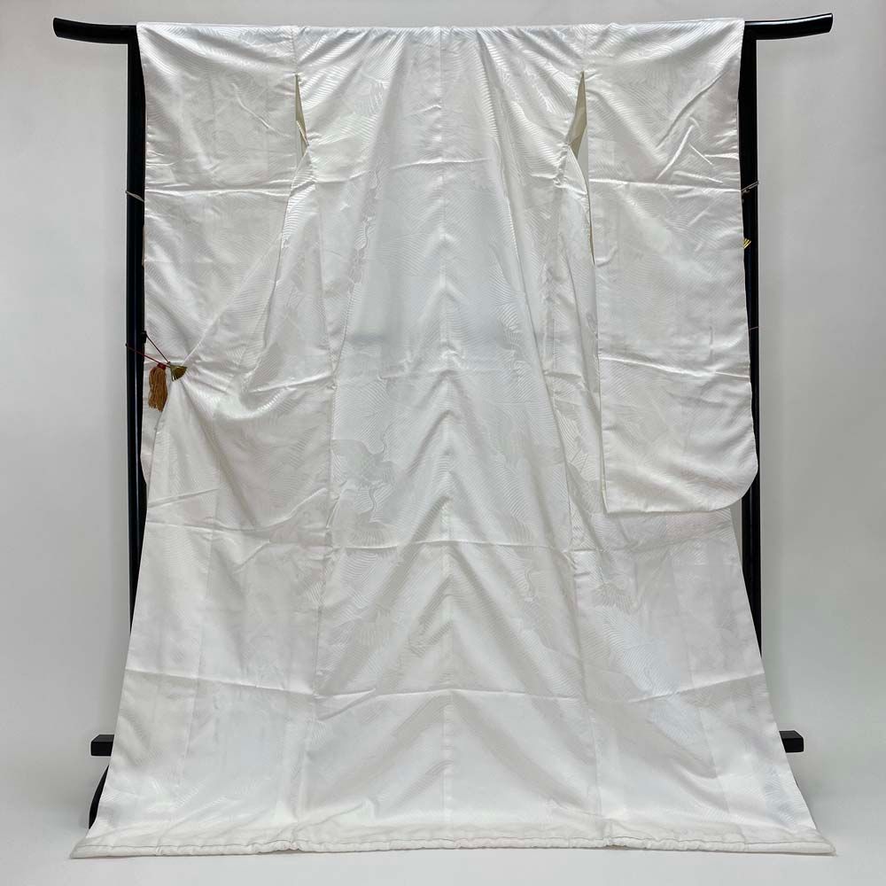 鶴模様　純絹　白掛下　花嫁着物掛下　美品　生成色 鶴模様 純絹 白掛下 花嫁着物掛下 美品 生成色 20%OFF+