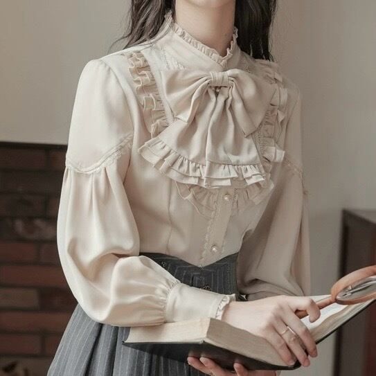 新品】フレンチレトロ♡リボンブラウス＋ベスト＋スカート