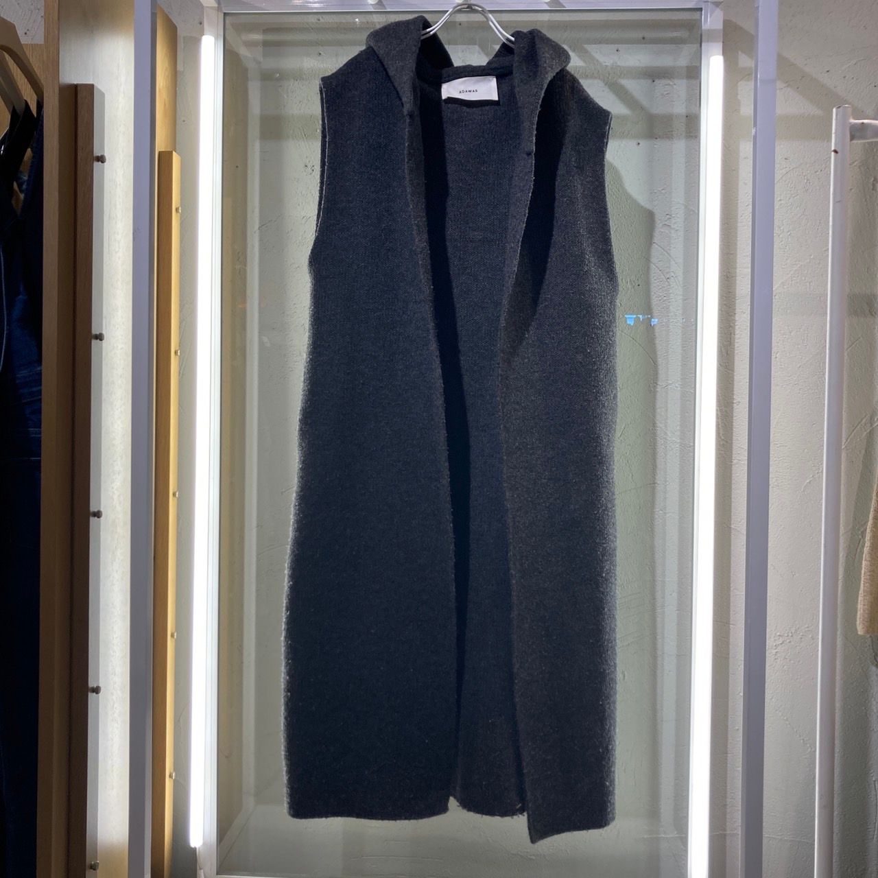 ADAWAS ニット ADWS-001-32 AIRY INRAY HOODIE LONG GILET - メルカリ