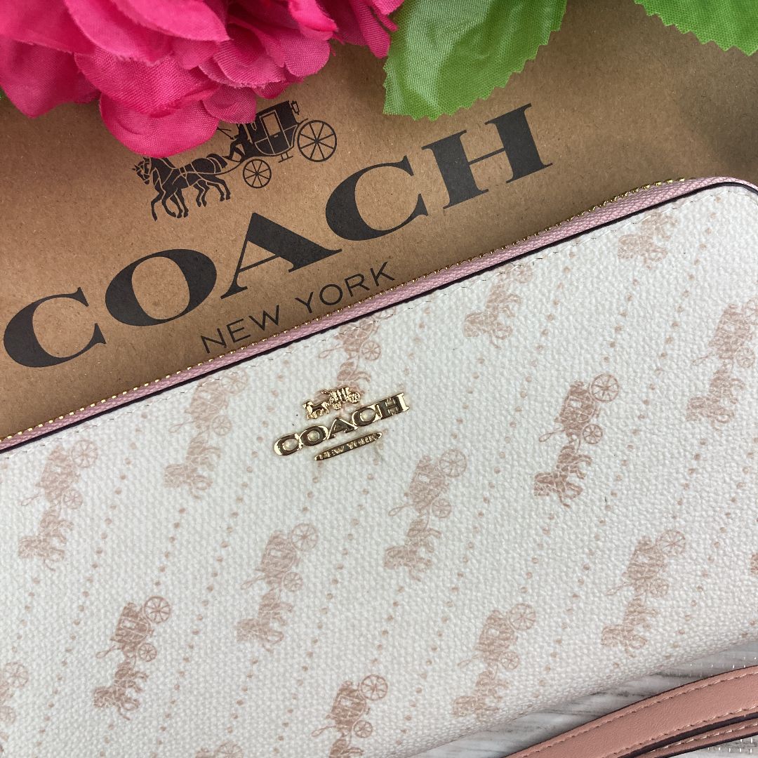 COACH コーチ 財布 レディース 新品 未使用 長財布 馬車柄 アイボリー