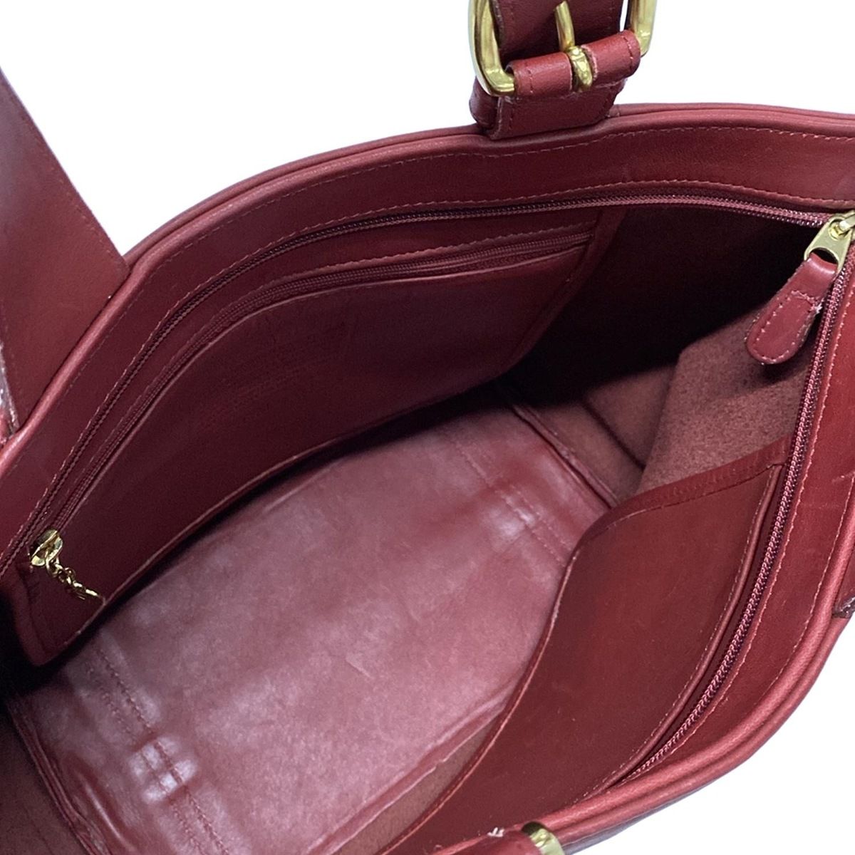 COACH オールドコーチ レザー ハンドバッグ ゴールド赤 COACH 