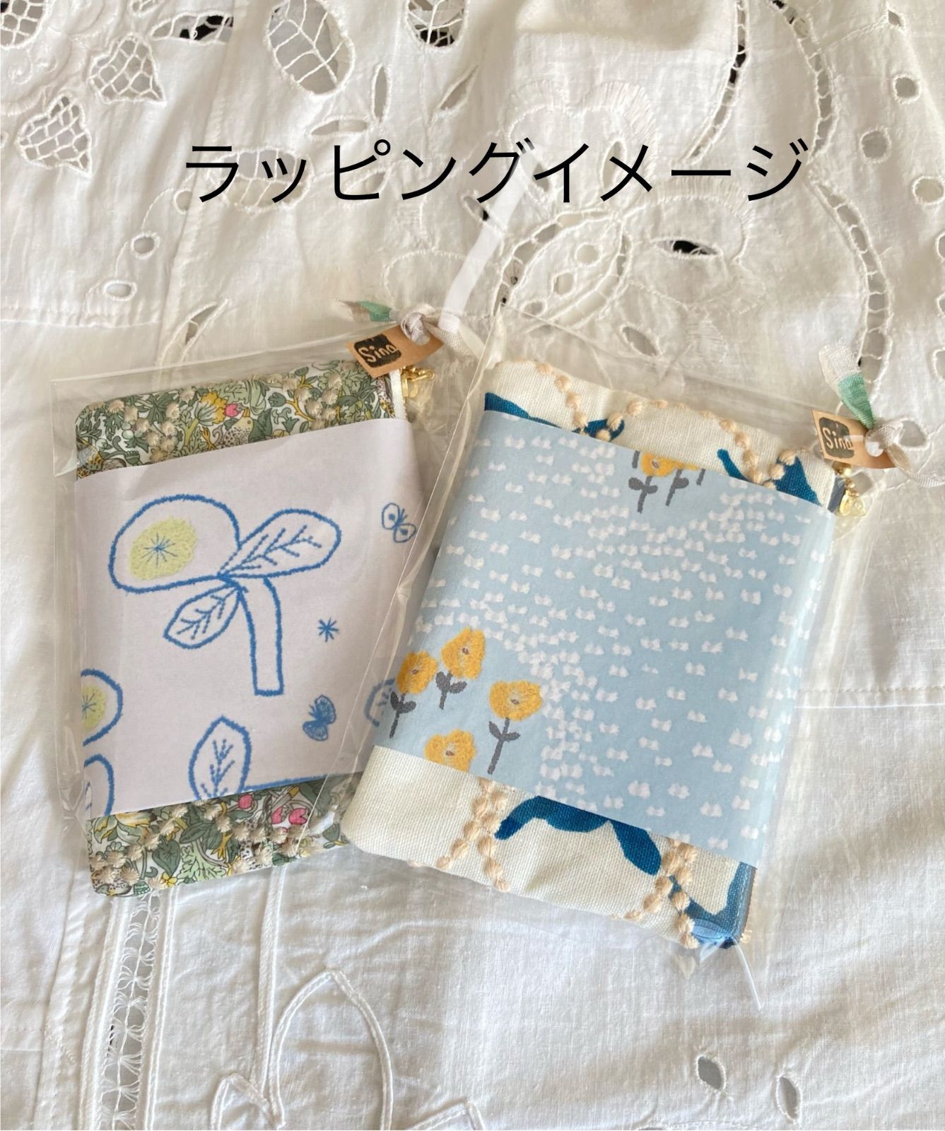ハンドメイド♡ミナペルホネン♡新色forestwave＋anemone♡バケツ ミナペルホネン forest wave+anemone 人気ネイビー 生地はぎれ