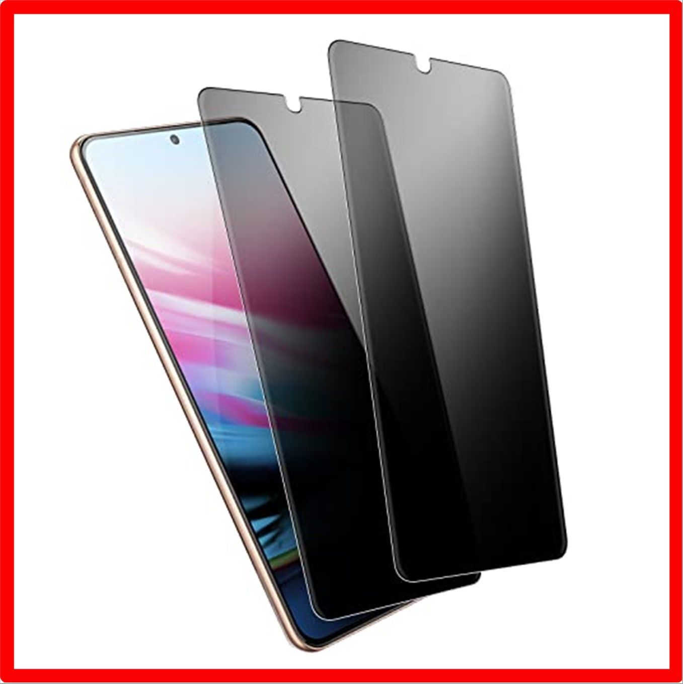 【セール中】 Galaxy S21Plus_覗き見防止-2枚セット【ガイド枠】 [覗き見防止]GalaxyS21Plus ガラスフィルム S21Plus フィル