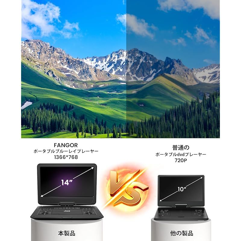FANGOR ポータブルブルーレイプレーヤー 16.3型 HDMI出力対応 高 FANGOR ポータブルブルーレイプレーヤー 16.3型 HDMI出力対応 高