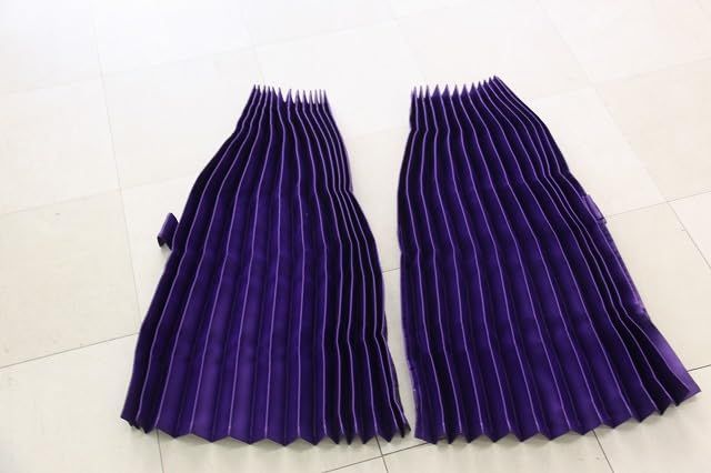 新品 Mr.Flag トラックカーテン トラック用品 サイドカーテン プリーツ 紫 遮光 巾100ｘ丈80 左右２枚入り